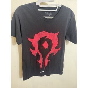 World Of Warcraft Horde Logo Mens Shirt Black Red Size Small T-shirt Blizzard